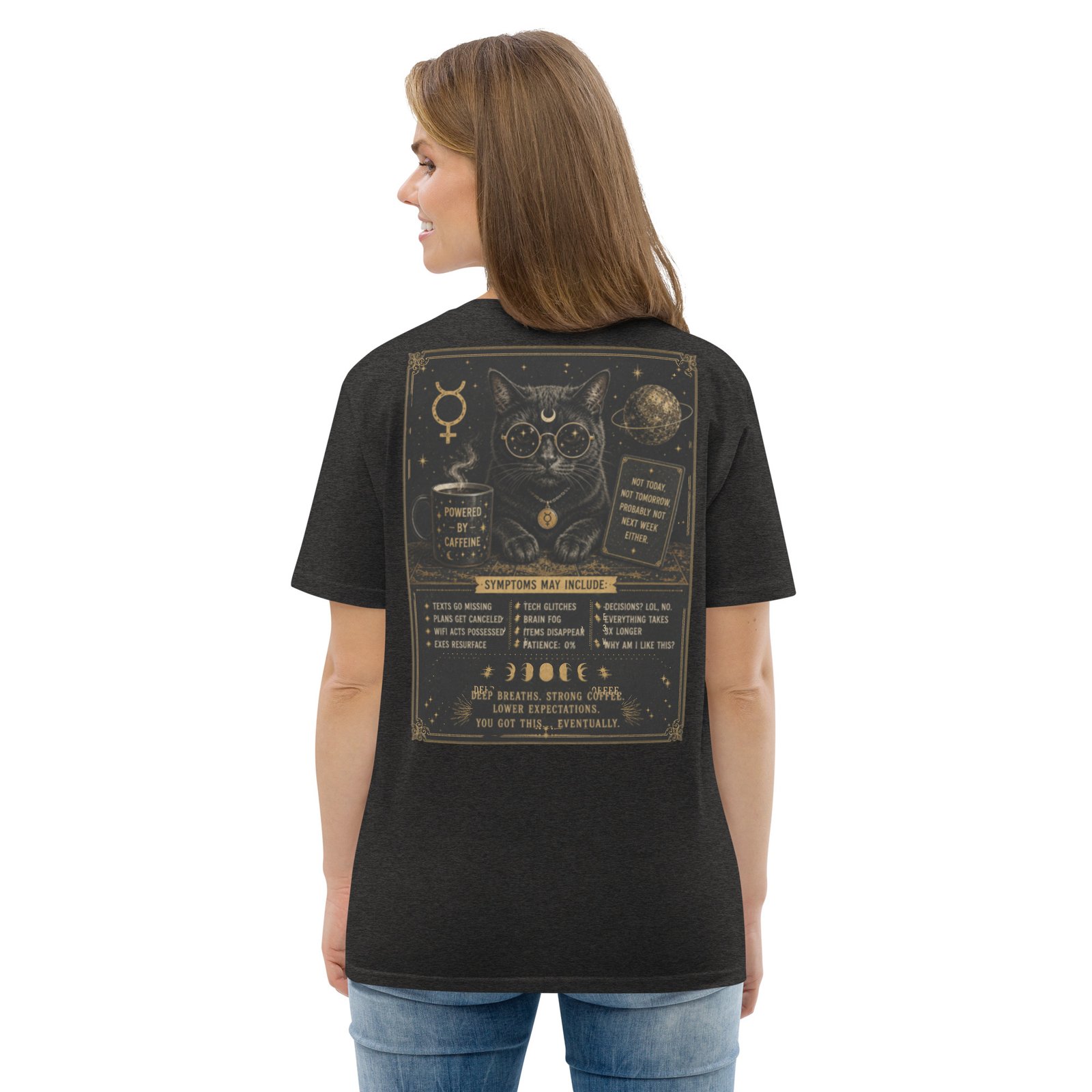 Grey Mercury Retrograde: The Original Plot Twist™ Vintage Celestial Graphic Tee - Image 3