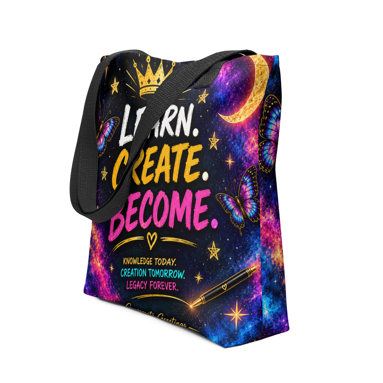 Learn. Create. Become All-Over Print Tote Bag